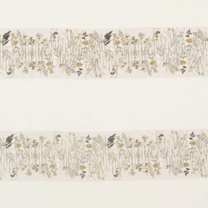 Pressed Flowers Sable/Corn Fabric by Sanderson