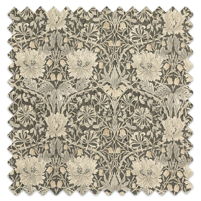 Swatch of Pure Honeysuckle & Tulip Print Black Ink