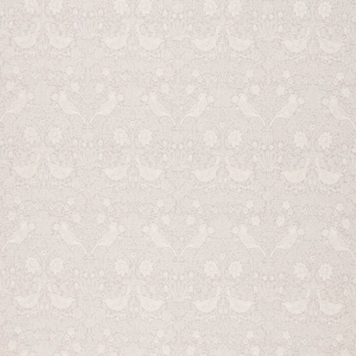 Pure Strawberry Thief Embroidery Pebble Fabric by Morris & Co