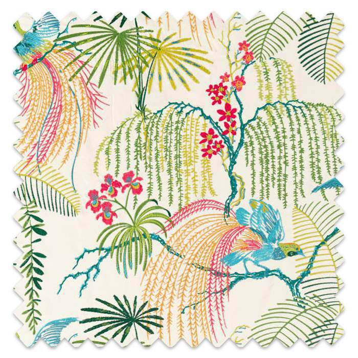 Swatch of Rain Forest Embroidery Tropical