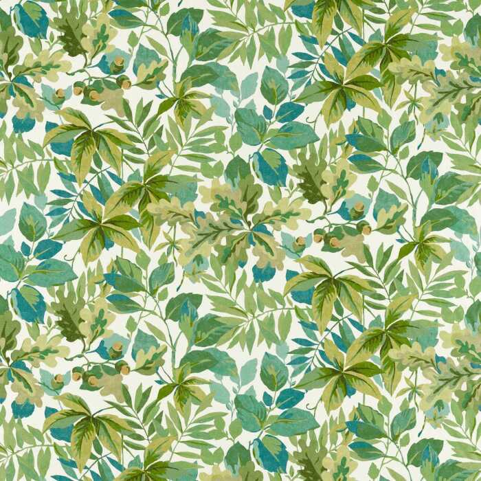 Robins Wood Forest Green/Sap Green Fabric by Sanderson