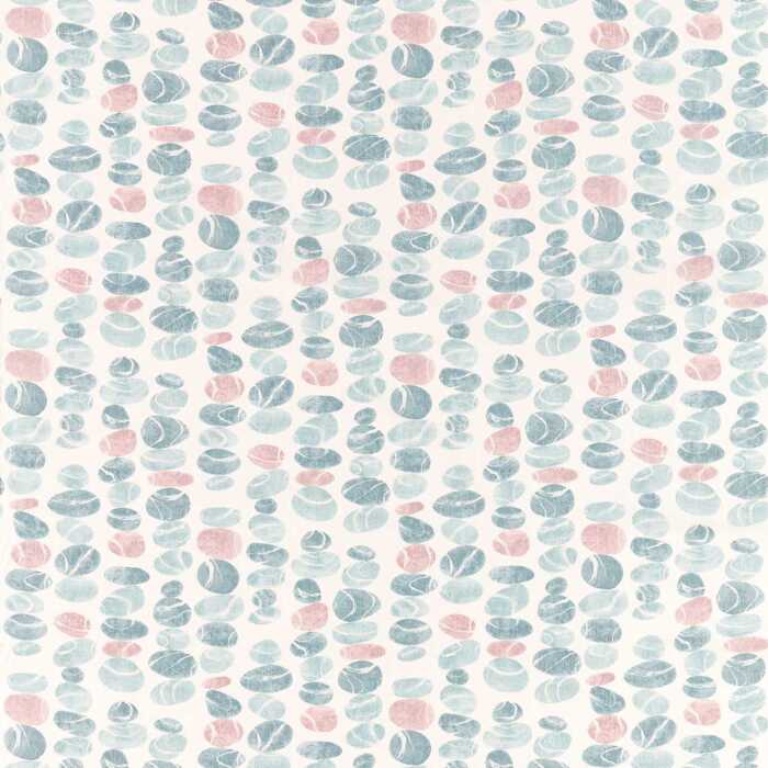 Stacking Pebbles Sky/Blush Fabric by Sanderson