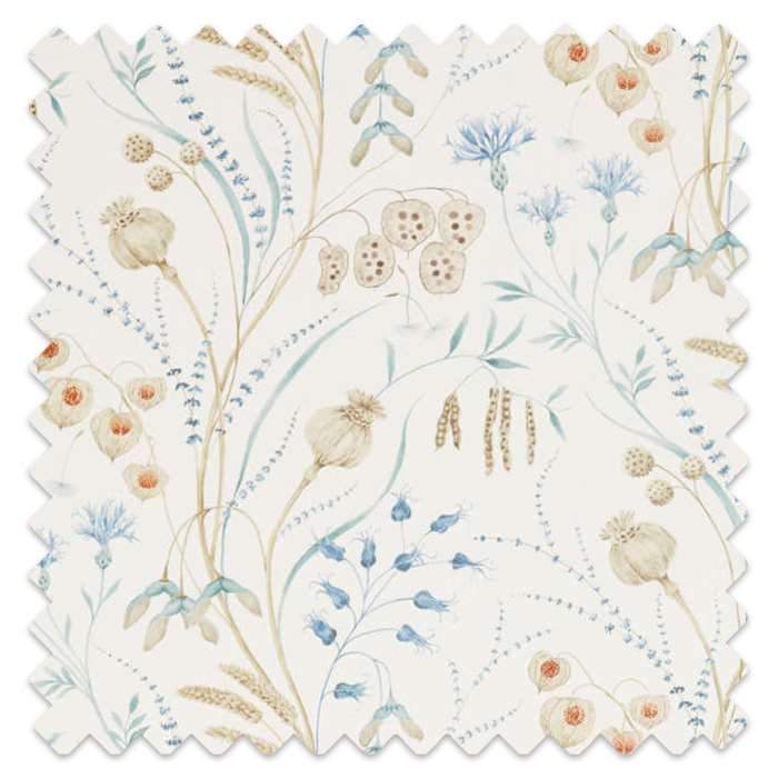 Swatch of Summer Harvest Cornflower/Wheat