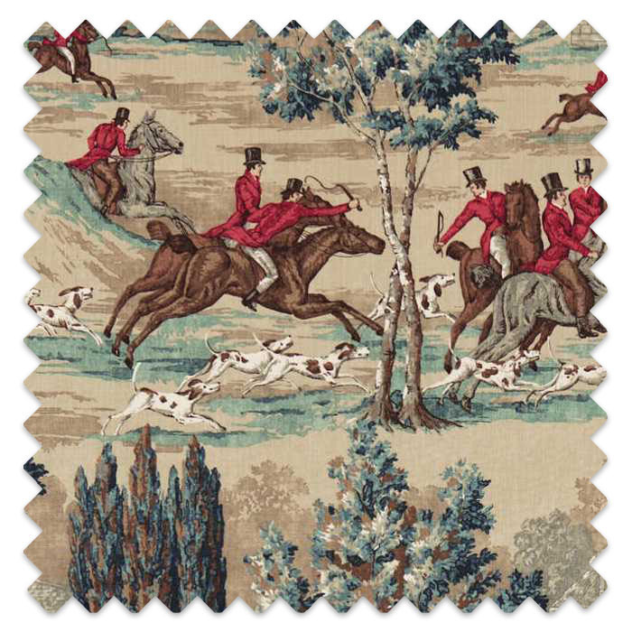 Swatch of Tally Ho Teal/Ruby