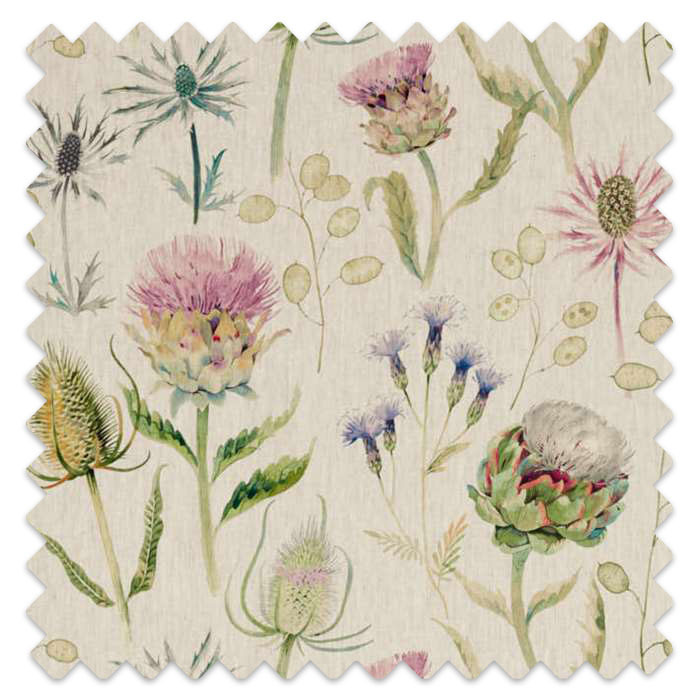 Swatch of Thistle Garden Linen Thistle/Fig