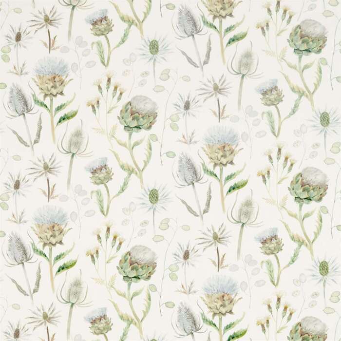 Thistle Garden Mist/Pebble Fabric by Sanderson