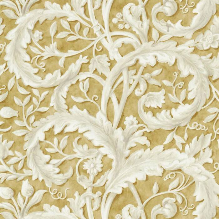 Tilia Lime Gold Fabric by Sanderson