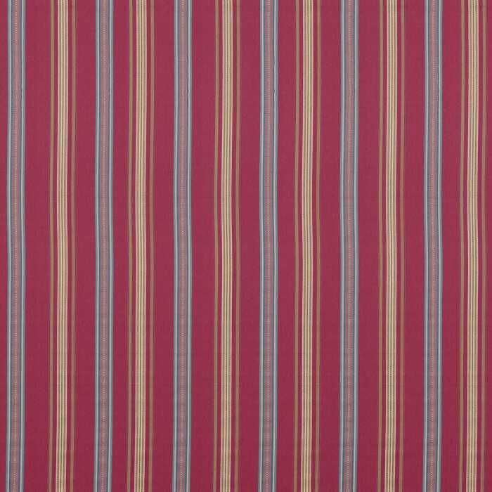 Valley Stripe Mulberry/Blue Fabric by Sanderson