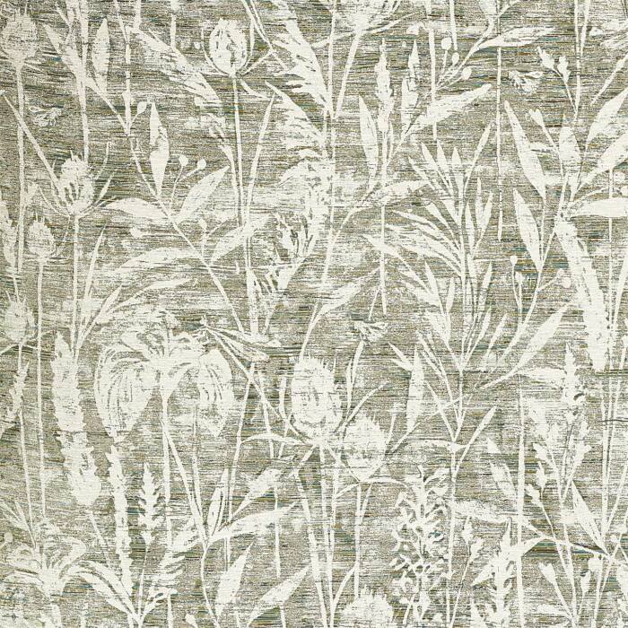 Violet Grasses Moss Fabric by Sanderson