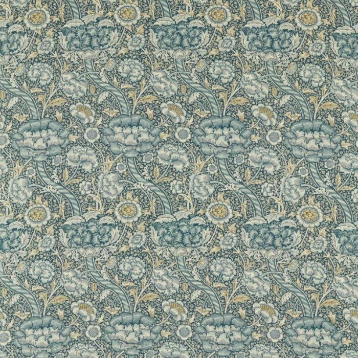 Wandle Blue/Stone Fabric by Morris & Co