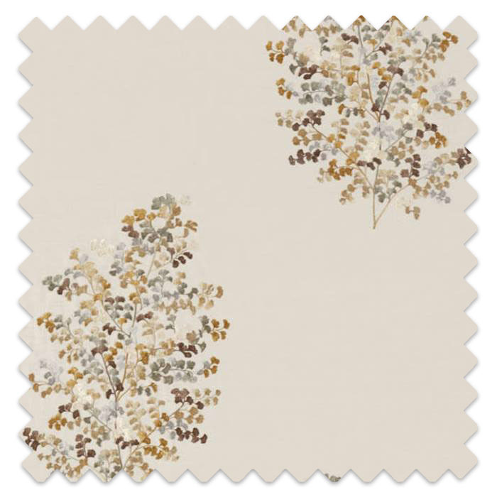 Swatch of Wendell Embroidery Honey/Grey