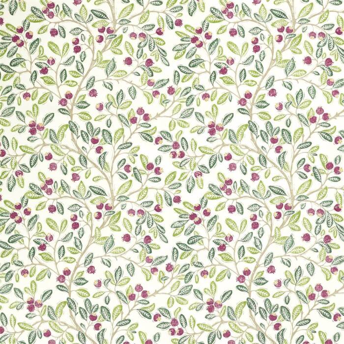 Wild Berries Fern/Mulberry Fabric by Sanderson