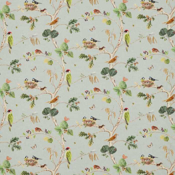 Woodland Chorus Sky Blue/Multi Fabric by Sanderson
