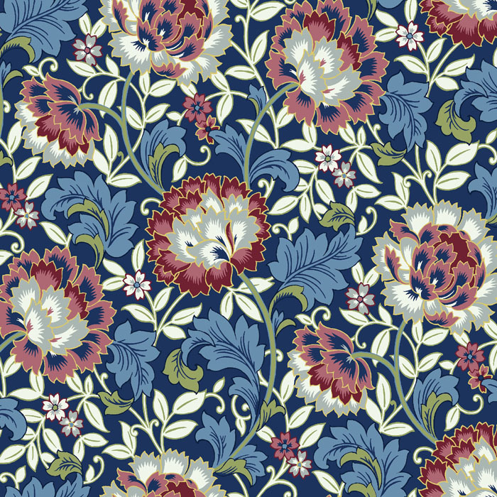 Rosetti Thistle Blue Fabric by Chess