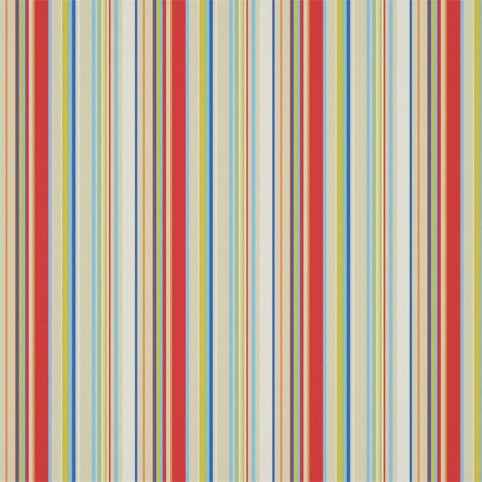 Rush Strawberry Sailor Blue Aqua Apple And Neutrals Fabric by Harlequin