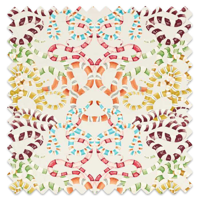 Swatch of Serpenti Bleached Coral/Paprika/Positano