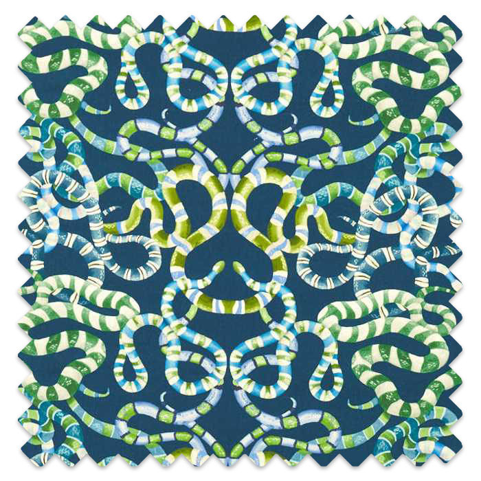 Swatch of Serpenti Onsen/Emerald/Azul