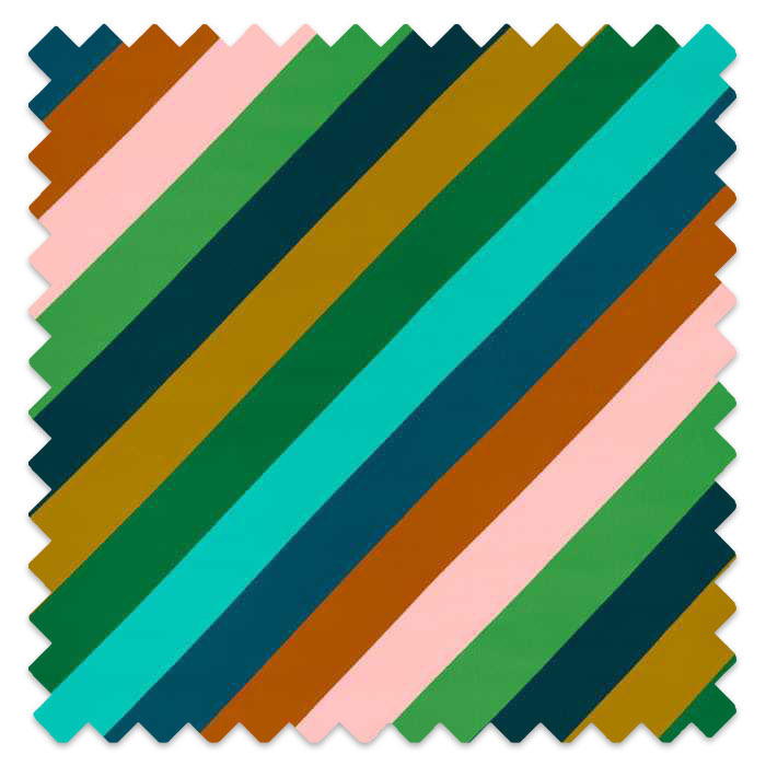 Swatch of Sherbet Stripe Emerald/Amber/Rose