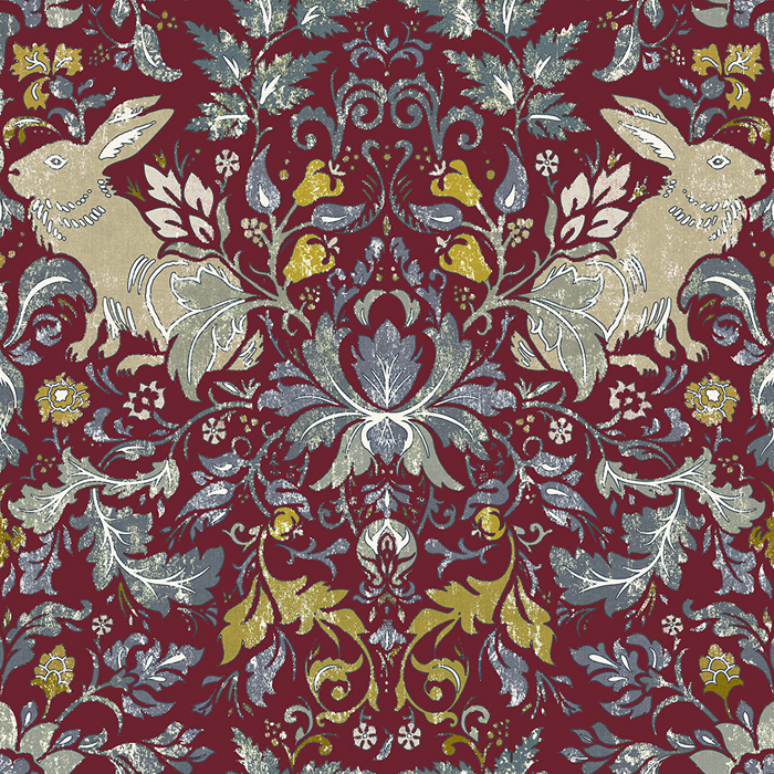 Tresco Claret Fabric by Chess
