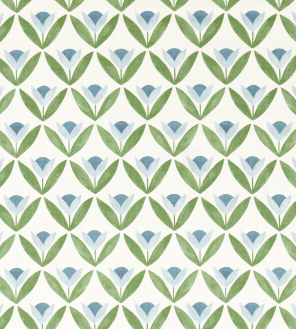 Tulip Trellis Print Coast Blue Fabric by Scion
