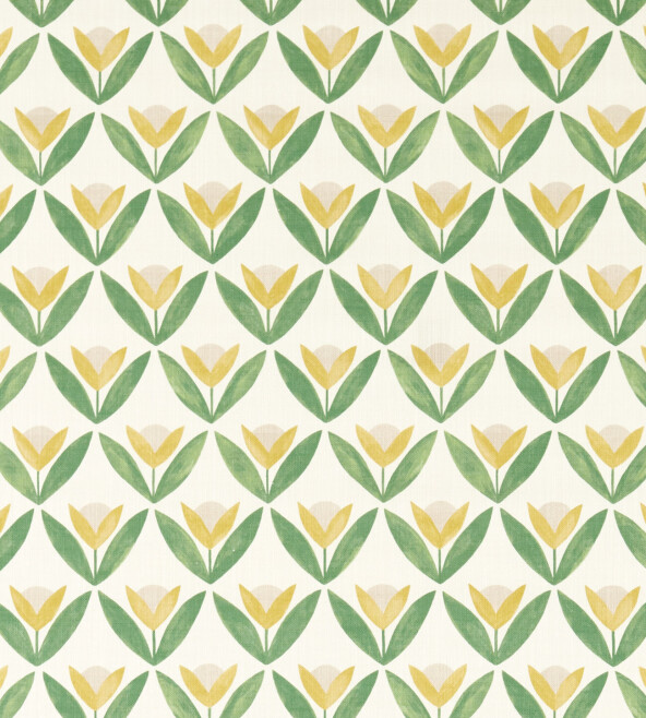 Tulip Trellis Print Honey Fabric by Scion