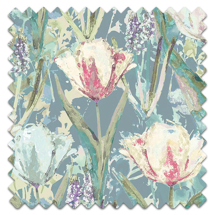 Swatch of Tulips Duck Egg