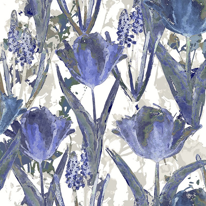 Tulips Ink Fabric by Chess