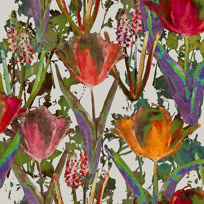 Tulips Spice Fabric by Chess