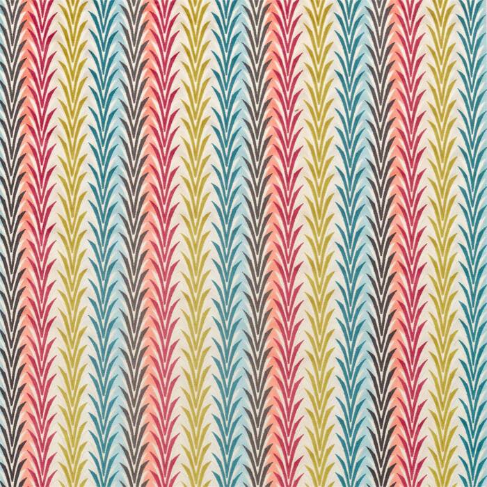 Velika Azalea/Lagoon/Olive Fabric by Harlequin