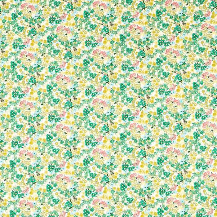 Wildflower Meadow Rose/Emerald/Peridot Fabric by Harlequin