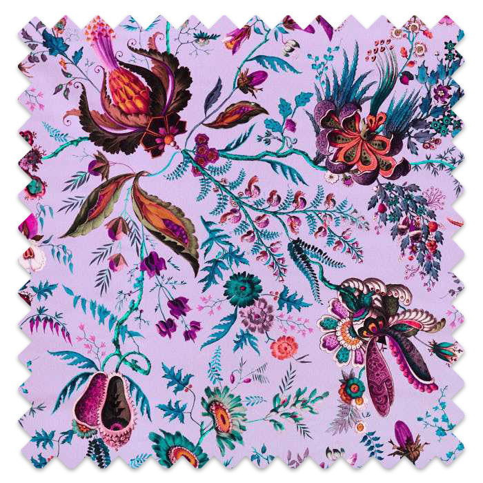 Swatch of Wonderland Floral Amethyst/Lapis/Ruby