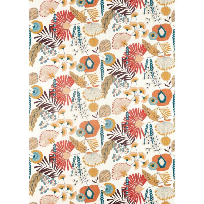 Zavala Russet/Navy/Lagoon Fabric by Harlequin