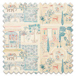 Swatch of Sultans Garden Ruby Teal