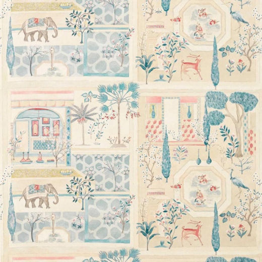 Made To Measure Roman Blinds Sultans Garden Ruby Teal