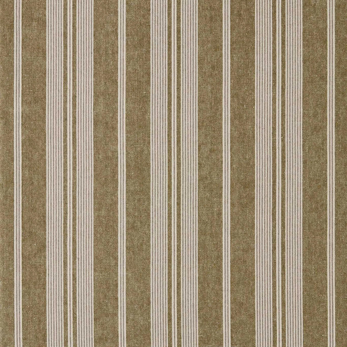 Amberley Stripe Meadow Moss Fabric by Sanderson
