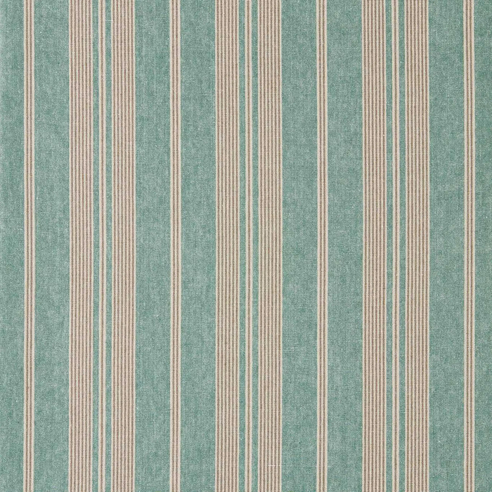 Amberley Stripe Mineral Blue Fabric by Sanderson
