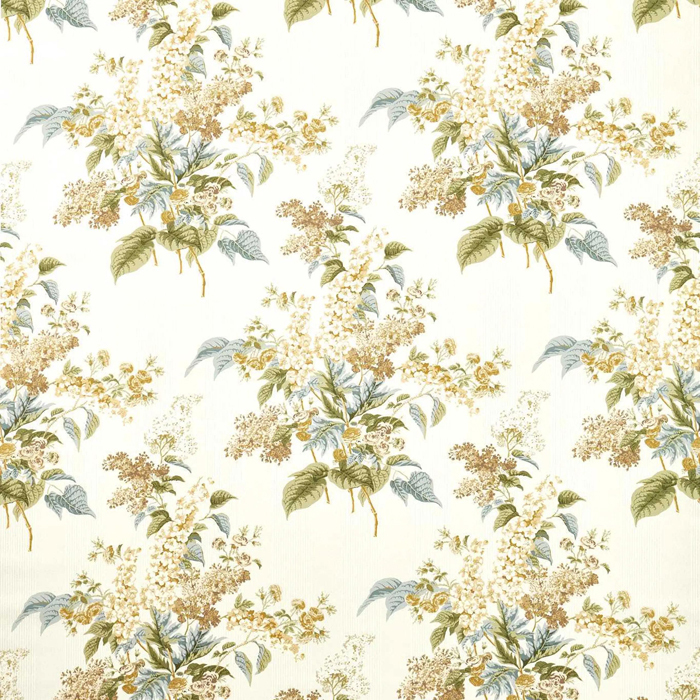 Delphinium And Lilac Meadow Moss Fabric by Sanderson
