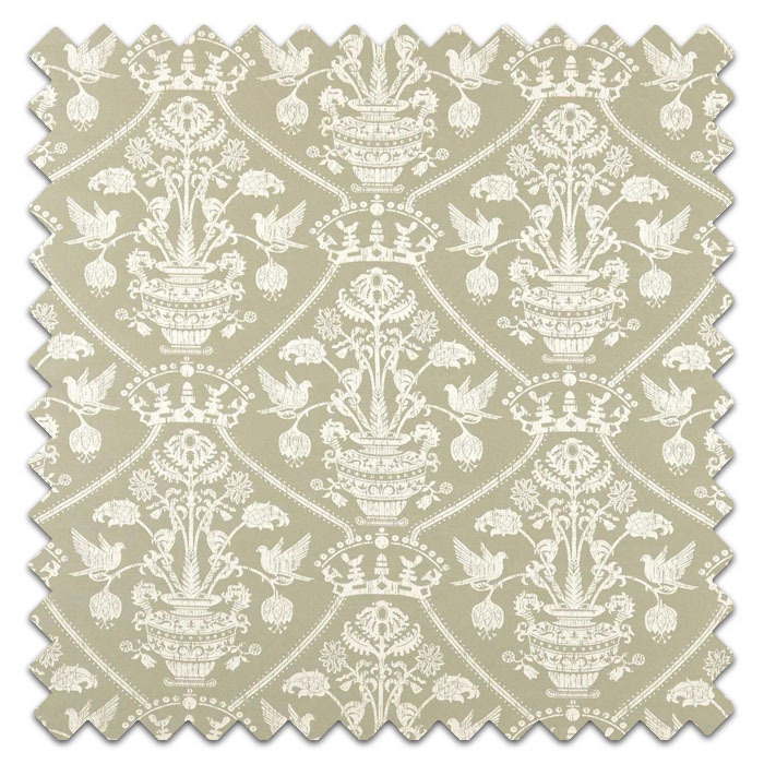 Swatch of Highgrove Damask Silver Green