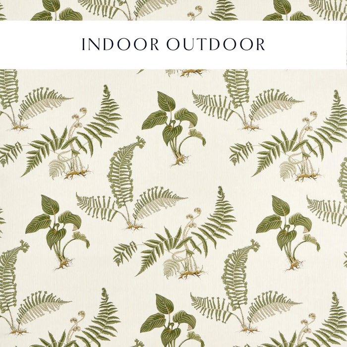 Hosta And Fern Olivine Fabric by Sanderson