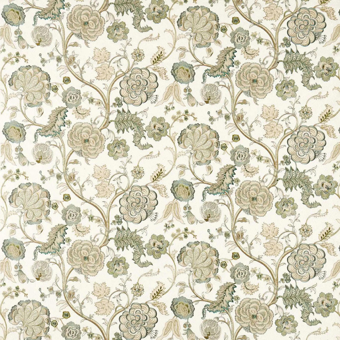 Salisbury Embroidery Yew Green Fabric by Sanderson