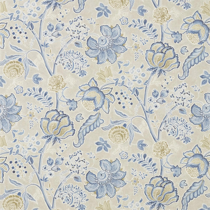 Shalimar China Blue Linen Fabric by Sanderson