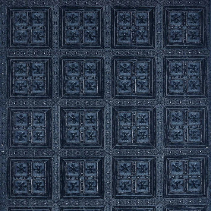 Shand Gate Jodhpur Blue Fabric by Sanderson