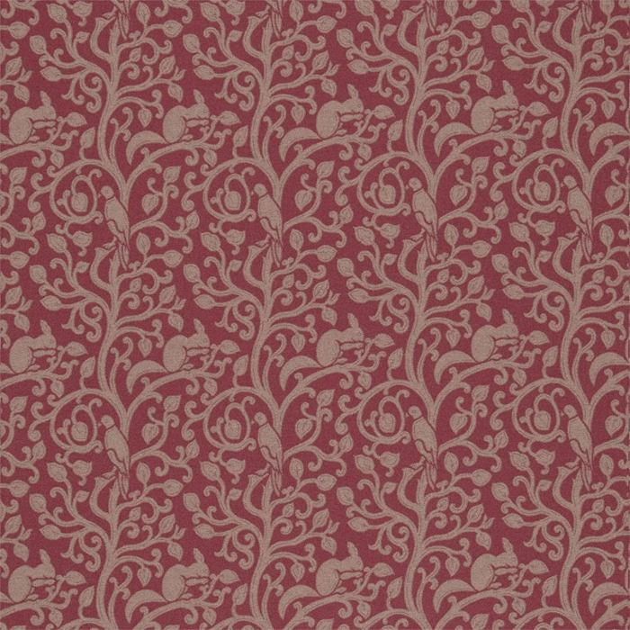 Squirrel Dove Wool Cherry Fabric by Sanderson