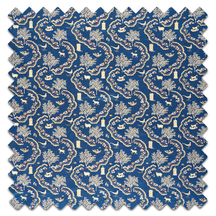 Swatch of Wildflower Meadow Brocade Sapphire