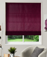 Made to Measure Velvet Roman Blind Pulse Claret