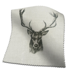 Stags Charcoal Curtain Fabric
