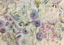 Morning Chorus Linen Fabric