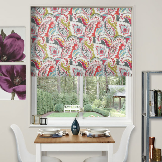 Aretha Red Roman Blind