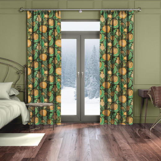 Cantaloupe Velvet Forest Curtains