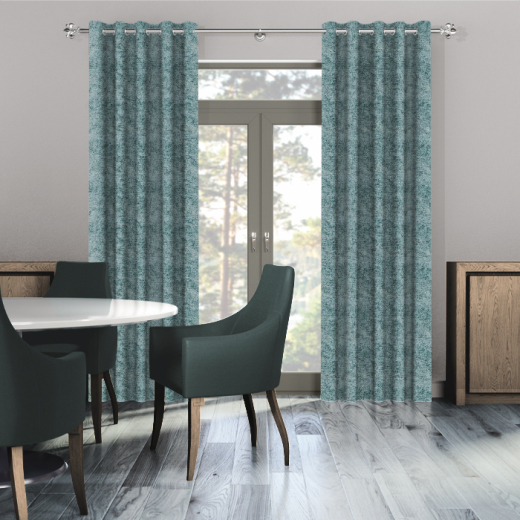 Made To Measure Chenille Curtains Silver Blue